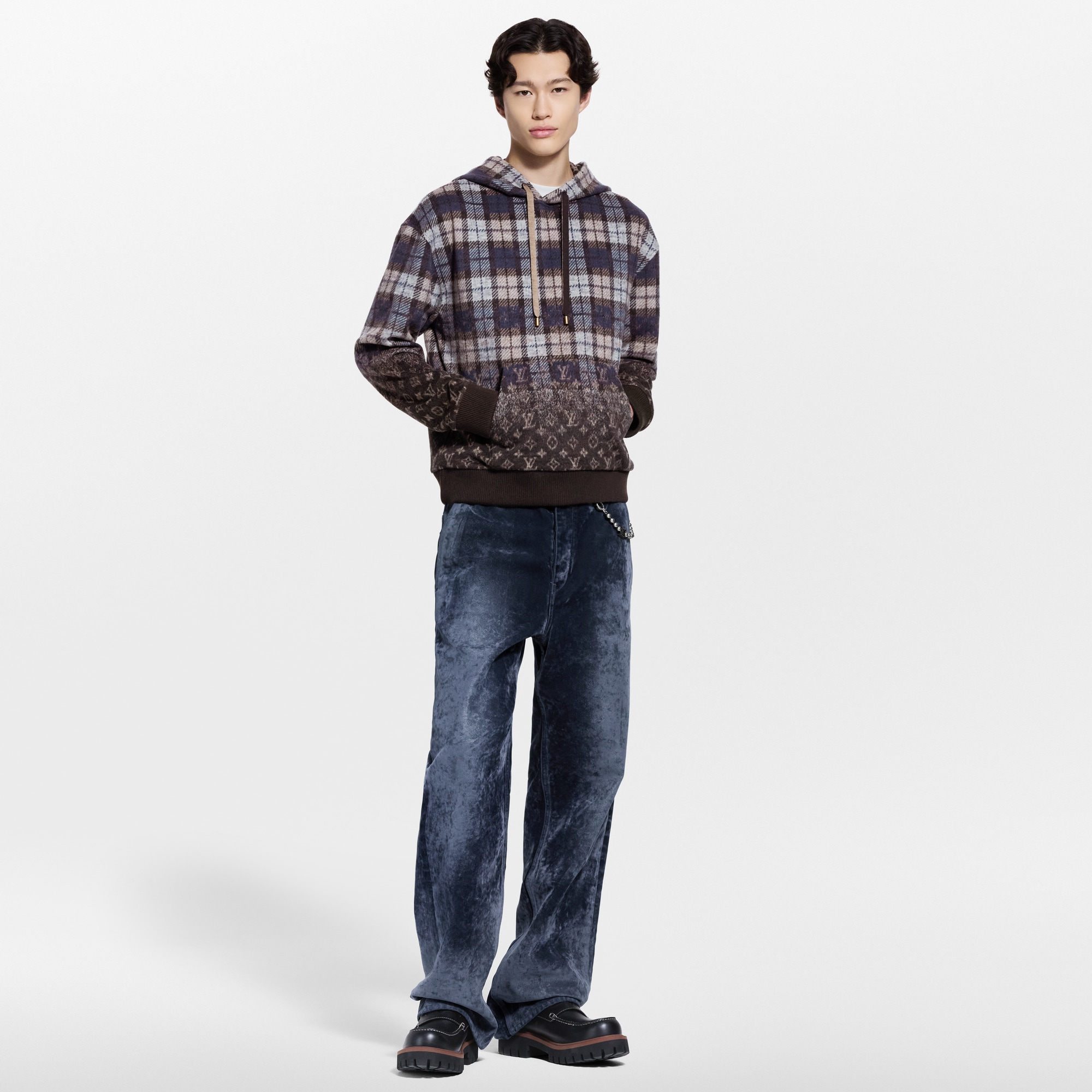 モノグラム フェイデッド プレイド フーディ ｜ルイ・ヴィトン 公式